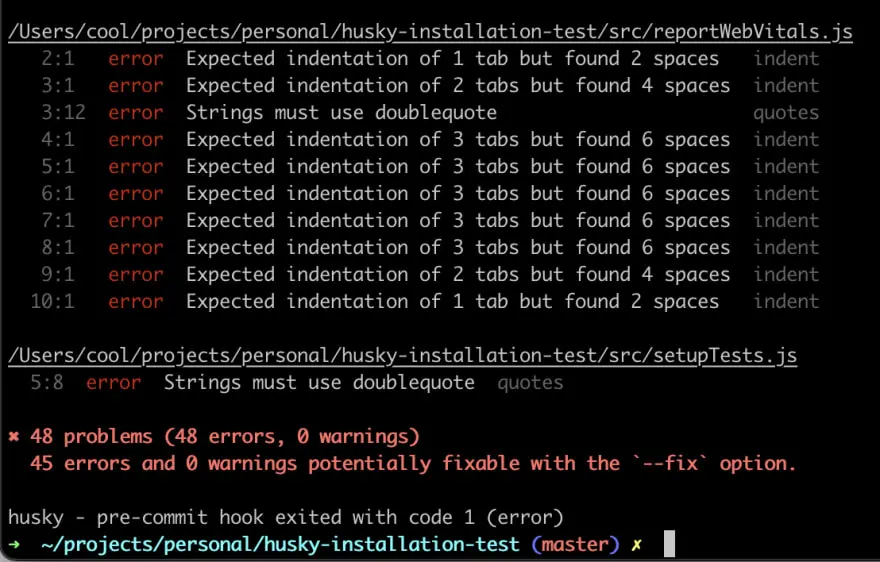 Overcommit posts RuboCop errors for code with issues